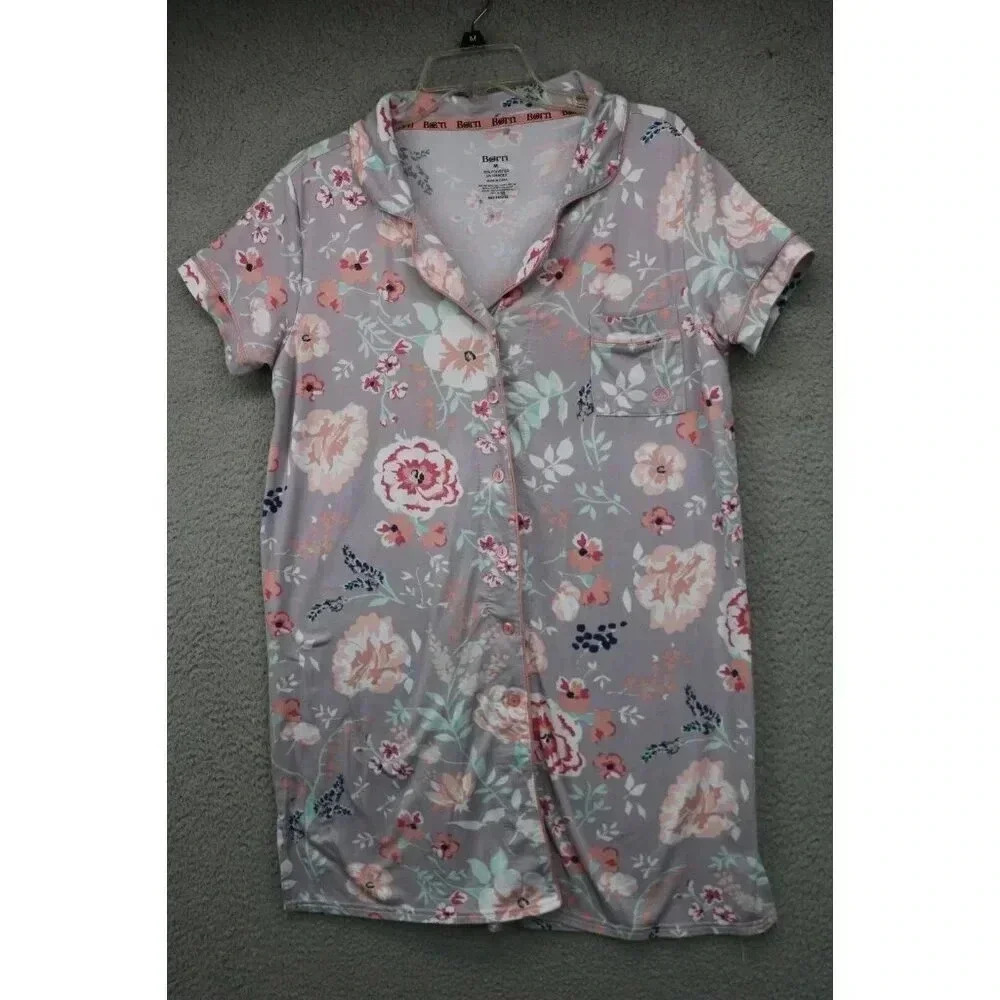 Born Women's Fleece Sleepshirt-Size Medium-Button Up